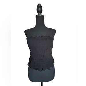 Spaghetti strap crop top, ruffled top